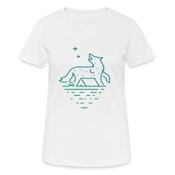 Howling Wolf - Women's Breathable T-Shirt - white - Front - AI Model Female 172 dark (172cm)