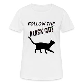Black Cat - Frauen T-Shirt atmungsaktiv - Weiß - Vorne - AI Model Female 172 dark (172cm)