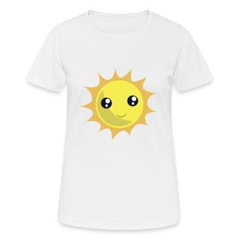 Lächelnde Sonne - Frauen T-Shirt atmungsaktiv - Weiß - Vorne - AI Model Female 172 dark (172cm)