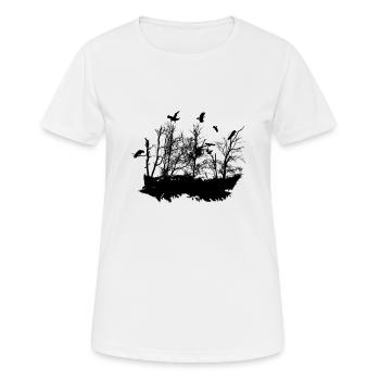 Di a de los Muertos Moor avec corbeau. - T-shirt respirant Femme - blanc - Devant - AI Model Female 172 dark (172cm)