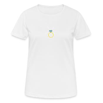 Bague de fiançailles bague de fiançailles mariage mariée - T-shirt respirant Femme - blanc - Devant - AI Model Female 172 dark (172cm)