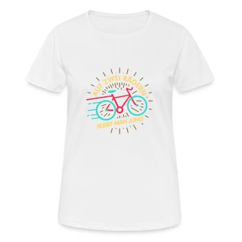 Sur deux roues, vous restez jeune! - T-shirt respirant Femme - blanc - Devant - AI Model Female 172 dark (172cm)