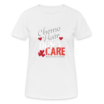 Anti-cancer chimiothérapie thérapie des familles de cheveux - T-shirt respirant Femme - blanc - Devant - AI Model Female 172 dark (172cm)