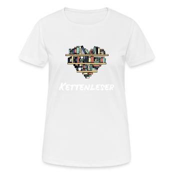 Kettenleser Lesen Buch Leseratte Leseeule - Frauen T-Shirt atmungsaktiv - Weiß - Vorne - AI Model Female 172 dark (172cm)