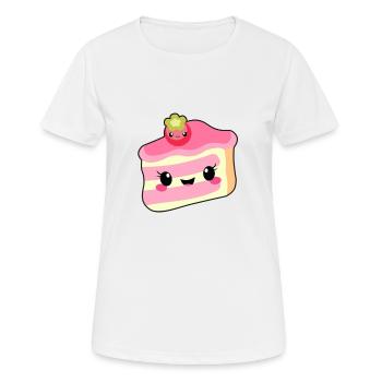 Torten Stück - Frauen T-Shirt atmungsaktiv - Weiß - Vorne - AI Model Female 172 dark (172cm)