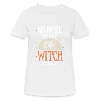 Halloween nurse witch - Women's Breathable T-Shirt - white - Front - AI Model Female 172 dark (172cm)
