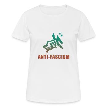 Anti fascisme - T-shirt respirant Femme - blanc - Devant - AI Model Female 172 dark (172cm)