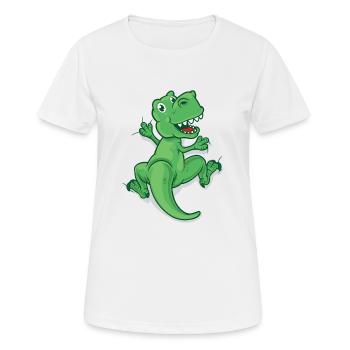 Climbing Dino T-Rex - Women's Breathable T-Shirt - white - Front - AI Model Female 172 dark (172cm)