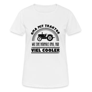 Grand-mère avec tracteur - T-shirt respirant Femme - blanc - Devant - AI Model Female 172 dark (172cm)