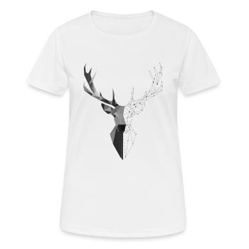Hirsch - Frauen T-Shirt atmungsaktiv - Weiß - Vorne - AI Model Female 172 dark (172cm)