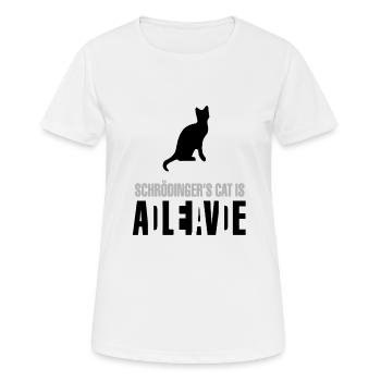 Schrödinger's cat is Alive Dead - Frauen T-Shirt atmungsaktiv - Weiß - Vorne - AI Model Female 172 dark (172cm)