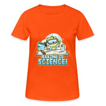 La cuisson de chaton de chat est boulanger de science - T-shirt respirant Femme - orange néon - Devant - AI Model Female 172 dark (172cm)