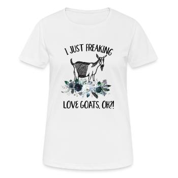 I Just Freaking Love Goats - Women's Breathable T-Shirt - white - Front - AI Model Female 172 dark (172cm)