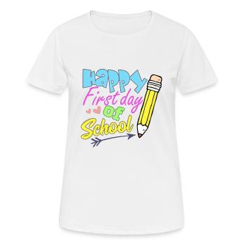 Retour à l'école Premier jour d'école - T-shirt respirant Femme - blanc - Devant - AI Model Female 172 dark (172cm)