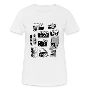 Caméras antiques vintage - T-shirt respirant Femme - blanc - Devant - AI Model Female 172 dark (172cm)