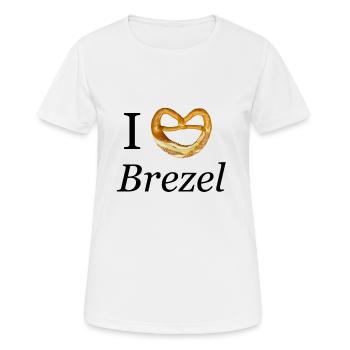 Brezel - Frauen T-Shirt atmungsaktiv - Weiß - Vorne - AI Model Female 172 dark (172cm)