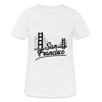 Pont du Golden Gate à San Francisco - T-shirt respirant Femme - blanc - Devant - AI Model Female 172 dark (172cm)