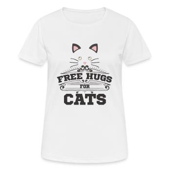 Câlins gratuits pour les chats - T-shirt respirant Femme - blanc - Devant - AI Model Female 172 dark (172cm)