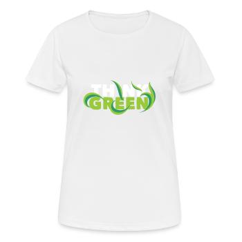 Pensez vert ! Pensez nature verte en bonne santé - T-shirt respirant Femme - blanc - Devant - AI Model Female 172 dark (172cm)