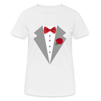 wedding - Women's Breathable T-Shirt - white - Front - AI Model Female 172 dark (172cm)