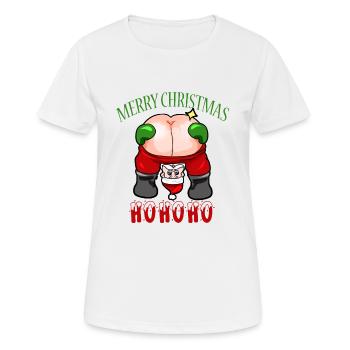 Cul de père Noël insolent - T-shirt respirant Femme - blanc - Devant - AI Model Female 172 dark (172cm)