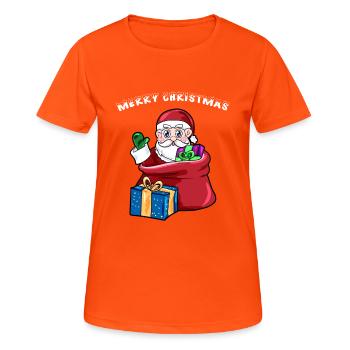 merry xmas - Frauen T-Shirt atmungsaktiv - Neonorange - Vorne - AI Model Female 172 dark (172cm)