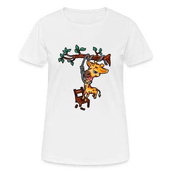 Giraffe Suizid Selbstmord Comic - Frauen T-Shirt atmungsaktiv - Weiß - Vorne - AI Model Female 172 dark (172cm)