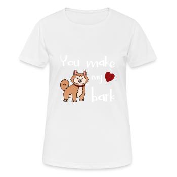 Akita Tu fais mon coeur aboyer - T-shirt respirant Femme - blanc - Devant - AI Model Female 172 dark (172cm)