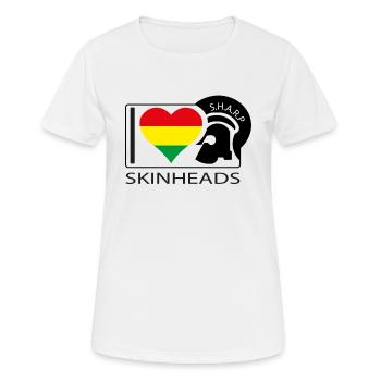 J'aime les skinheads de Troie - T-shirt respirant Femme - blanc - Devant - AI Model Female 172 dark (172cm)