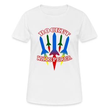 Rakete - Raketen Flüsterer - Raketen Wissenschaft - Frauen T-Shirt atmungsaktiv - Weiß - Vorne - AI Model Female 172 dark (172cm)