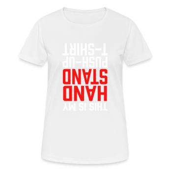 Hand Stand Upside Down - Frauen T-Shirt atmungsaktiv - Weiß - Vorne - AI Model Female 172 dark (172cm)
