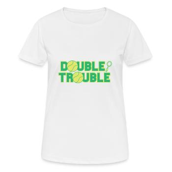 Tennis Double Trouble - Frauen T-Shirt atmungsaktiv - Weiß - Vorne - AI Model Female 172 dark (172cm)