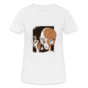 La meilleure herbe est cultivée sur Mars! - T-shirt respirant Femme - blanc - Devant - AI Model Female 172 dark (172cm)