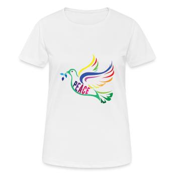 Friedenstaube - Frauen T-Shirt atmungsaktiv - Weiß - Vorne - AI Model Female 172 dark (172cm)