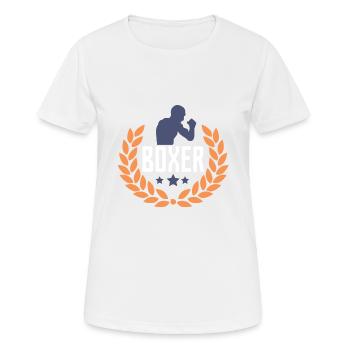 Gants de boxe boxe boxe combat cadeau de combat - T-shirt respirant Femme - blanc - Devant - AI Model Female 172 dark (172cm)
