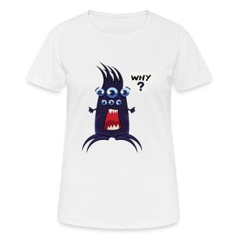 Funny Why Doodle character - Women's Breathable T-Shirt - white - Front - AI Model Female 172 dark (172cm)