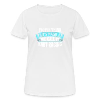 Kart Gokart Go Kart Racing Männer Piste Geschenk - Frauen T-Shirt atmungsaktiv - Weiß - Vorne - AI Model Female 172 dark (172cm)
