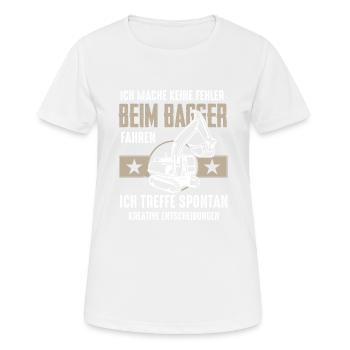 Bagger Shirt · Baustelle · Baumaschine · spontan - Frauen T-Shirt atmungsaktiv - Weiß - Vorne - AI Model Female 172 dark (172cm)
