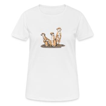 Suricates Meerkats zoo amoureux des animaux - T-shirt respirant Femme - blanc - Devant - AI Model Female 172 dark (172cm)
