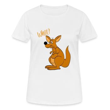 What? - What? kangaroo - Women's Breathable T-Shirt - white - Front - AI Model Female 172 dark (172cm)