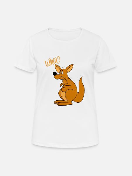 What? - Was? Känguru - Frauen T-Shirt atmungsaktiv - Weiß