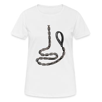 Collier collier devot O-Ring En Lin Esclave Sub - T-shirt respirant Femme - blanc - Devant - AI Model Female 172 dark (172cm)
