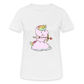 Amor Einhorn Cupid Einhörner Romantisch Niedlich - Frauen T-Shirt atmungsaktiv - Weiß - Vorne - AI Model Female 172 dark (172cm)