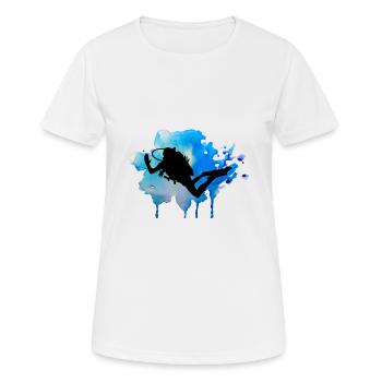 Diver Diving Diving T Shirt - Women's Breathable T-Shirt - white - Front - AI Model Female 172 dark (172cm)