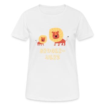 Brother Fraternal Heart Brother Lion Lion T-Shirt - Women's Breathable T-Shirt - white - Front - AI Model Female 172 dark (172cm)