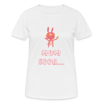 MUM SOON Bald Mama Baby Geburt T-Shirt - Frauen T-Shirt atmungsaktiv - Weiß - Vorne - AI Model Female 172 dark (172cm)