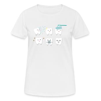 Dentiste - Dentiste T-Shirt - Dentiste - Dents - T-shirt respirant Femme - blanc - Devant - AI Model Female 172 dark (172cm)