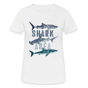 Shark Area - whale shark, hammerhead shark, great white shark - Women's Breathable T-Shirt - white - Front - AI Model Female 172 dark (172cm)