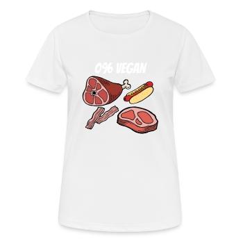 Anti Vegan 0% Vegan Fleischfresser Fleisch Filet - Frauen T-Shirt atmungsaktiv - Weiß - Vorne - AI Model Female 172 dark (172cm)