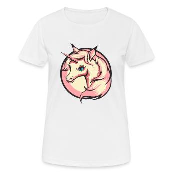 Blue eyes Unicorn - Frauen T-Shirt atmungsaktiv - Weiß - Vorne - AI Model Female 172 dark (172cm)